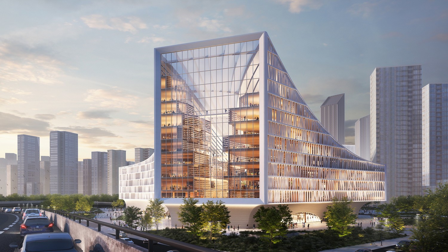 武汉图书馆新馆：‘知识峡谷’方案中标 / MVRDV+浙大院