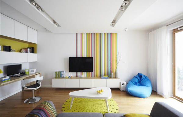 大胆的色彩定义：波兰华沙漂亮的公寓设计